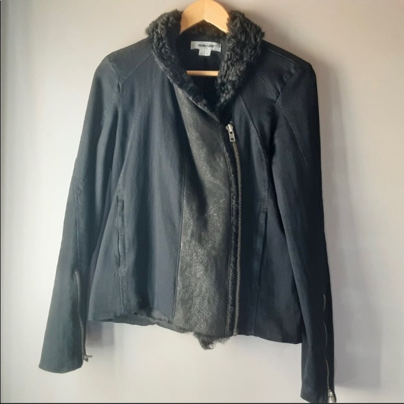 Helmut Lang Moto cotton leather shearling jacket - Picture 7 of 16